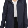 Women's Rain Jacket Lightweight Waterproof Rain Coat with Hooded Windproof Adjustable Windbreaker