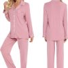 Pajamas Set Long Sleeve Womens Button Down Sleepwear Two Piece Nightwear Soft Pj Lounge Sets S-XXL