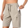 Women's Lightweight Hiking Cargo Shorts Quick Dry Athletic Shorts for Camping Travel Golf with Zipper Pockets Water Resistant