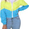 Women’s Lightweight Windbreaker Sport Jacket Zip Up Color Block Coat Casual Long Sleeve Jogging Outerwear