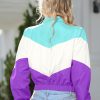 Women’s Lightweight Windbreaker Sport Jacket Zip Up Color Block Coat Casual Long Sleeve Jogging Outerwear
