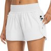 Athletic Shorts for Women with Pockets High Waist Running Workout Shorts Gym Yoga White Summer Shorts