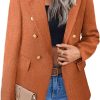 Womens Casual Blazer 2024 Spring Open Front Business Work Tweed Plaid Jacket Suit Pocket (S-XXL)