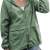 Women's Raincoats Lightweight Waterproof Windproof Adjustable Windbreaker Rain Jackets Hooded with Pockets S-XXL