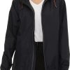 Women's Rain Jacket Lightweight Waterproof Rain Coat with Hooded Windproof Adjustable Windbreaker