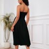 71uhvjTw5YL._AC_SL1500 Women Off Shoulder Midi Dress Strapless Sleeveless Drop-Waist A Line Tube Dress Trendy Summer Swing Patchwork Dress