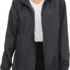 Women's Rain Jacket Lightweight Waterproof Rain Coat with Hooded Windproof Adjustable Windbreaker