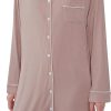 81wplKS2_AL._AC_SL1500 Womens Bamboo Viscose Sleep Shirt Long Sleeve Button Down Nightgowns Boyfriend Nightshirt S-XXL